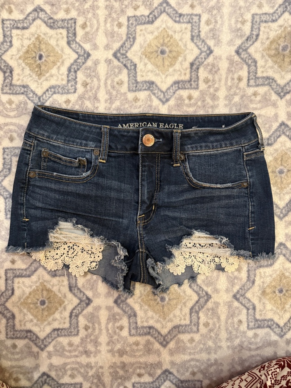 Women’s American Eagle Dark Blue Denim Shorts - Size 6